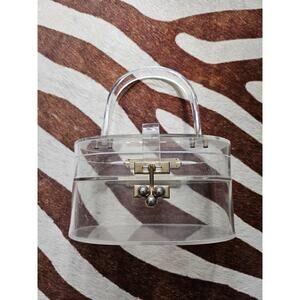 Vintage Myles Originals Of Miami 1950s Purse Clear Lucite Double